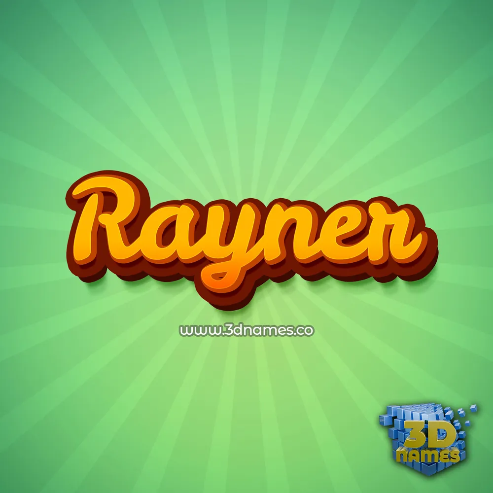 rayner in Green Rays style - 3D name wallpaper