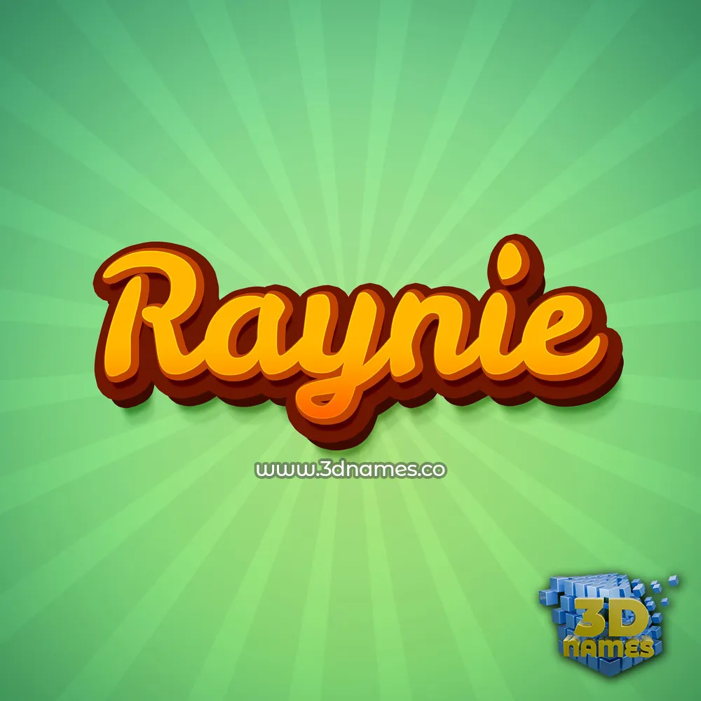 raynie in Green Rays style - 3D name wallpaper