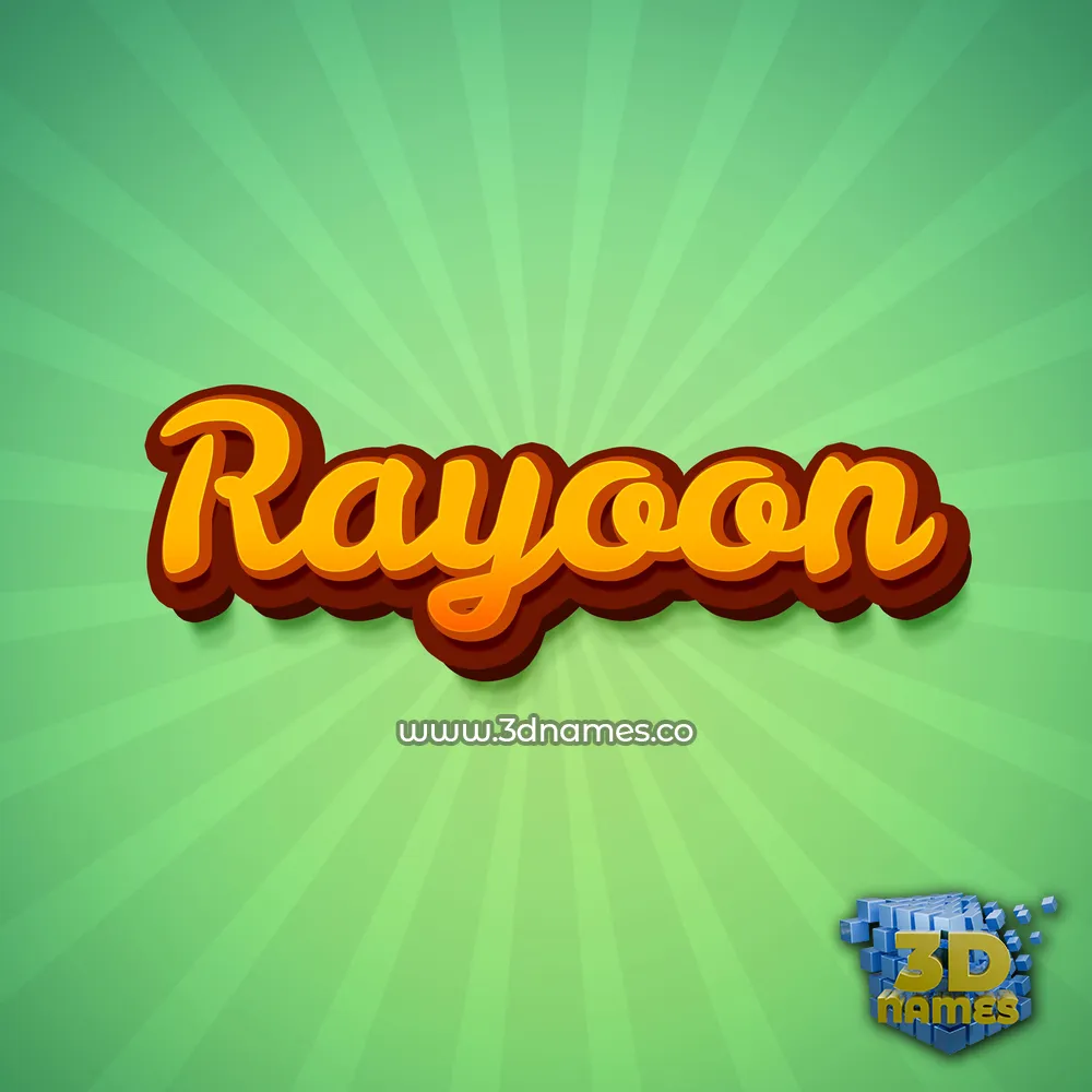 rayoon in Green Rays style - 3D name wallpaper