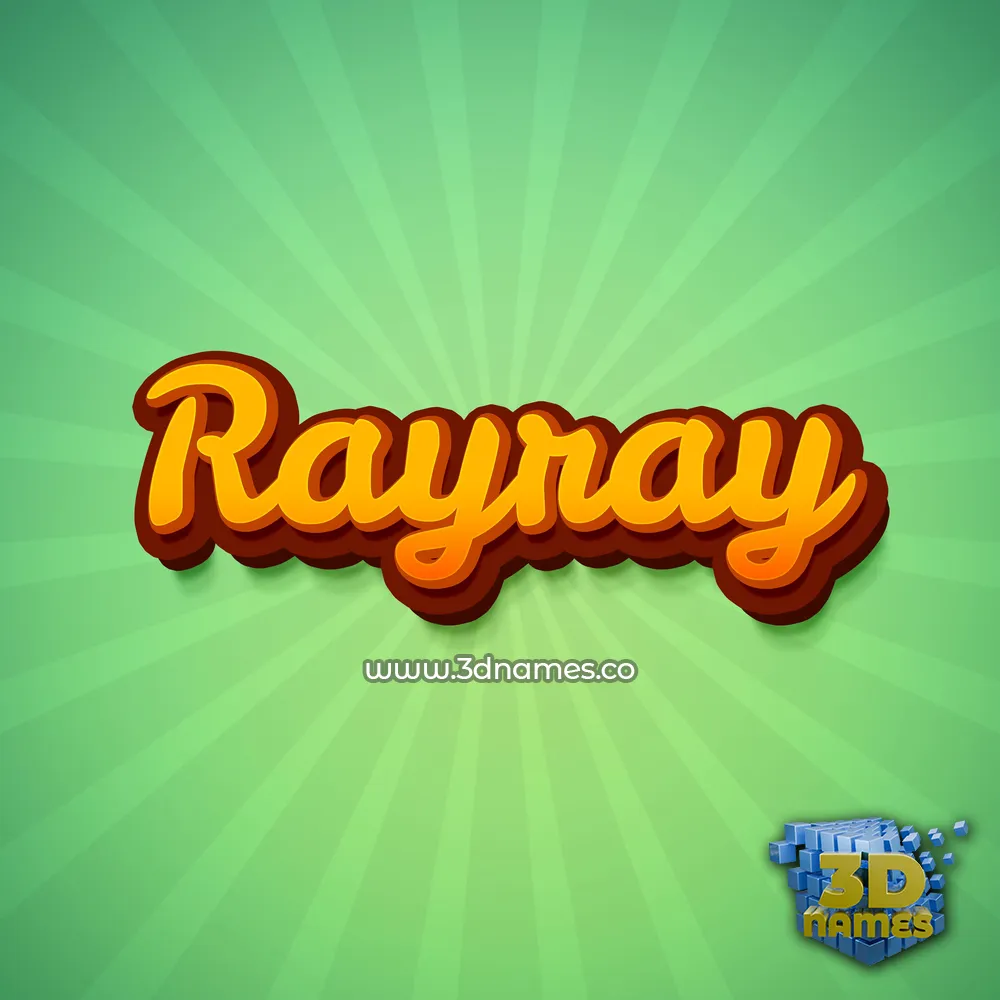 rayray in Green Rays style - 3D name wallpaper