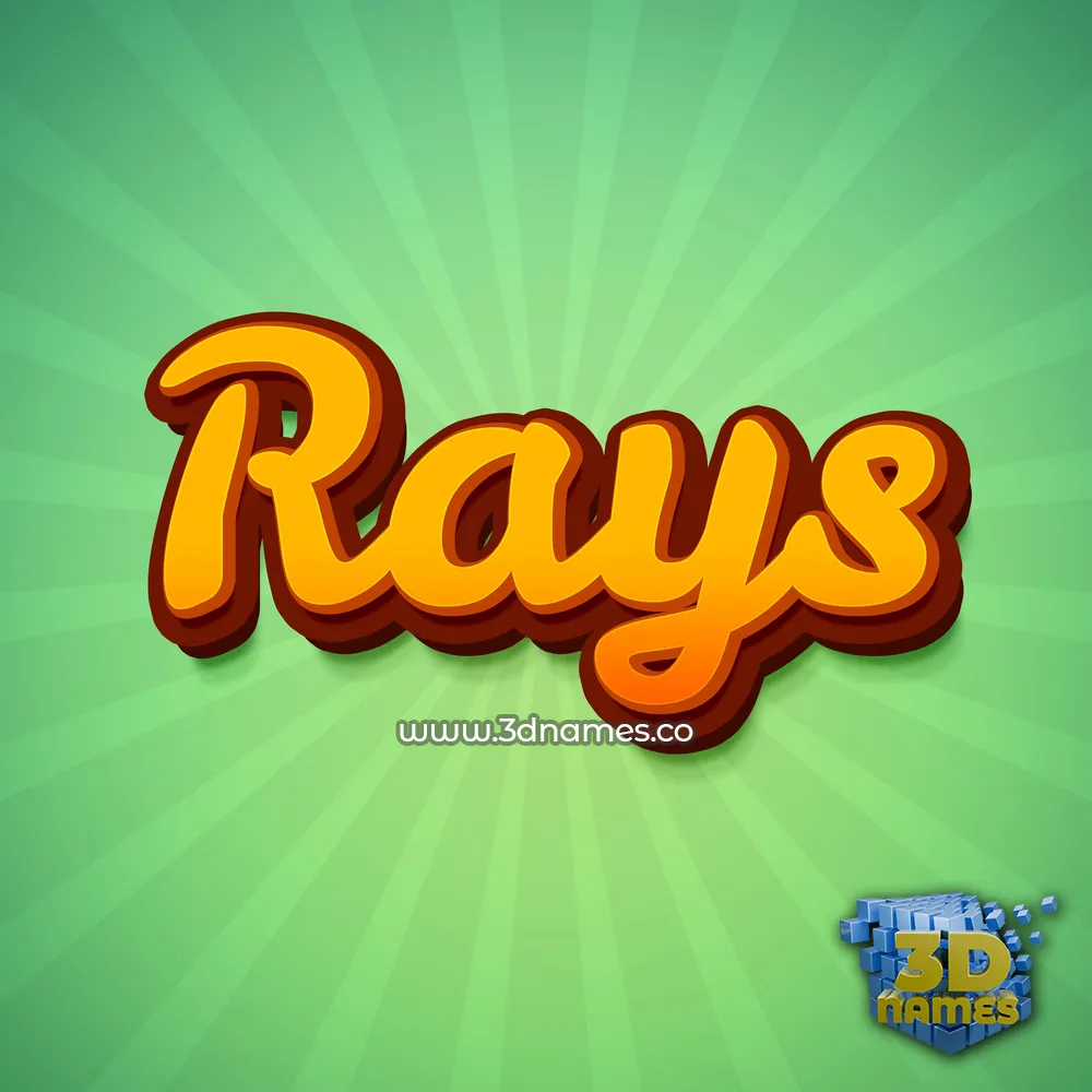 rays in Green Rays style - 3D name wallpaper