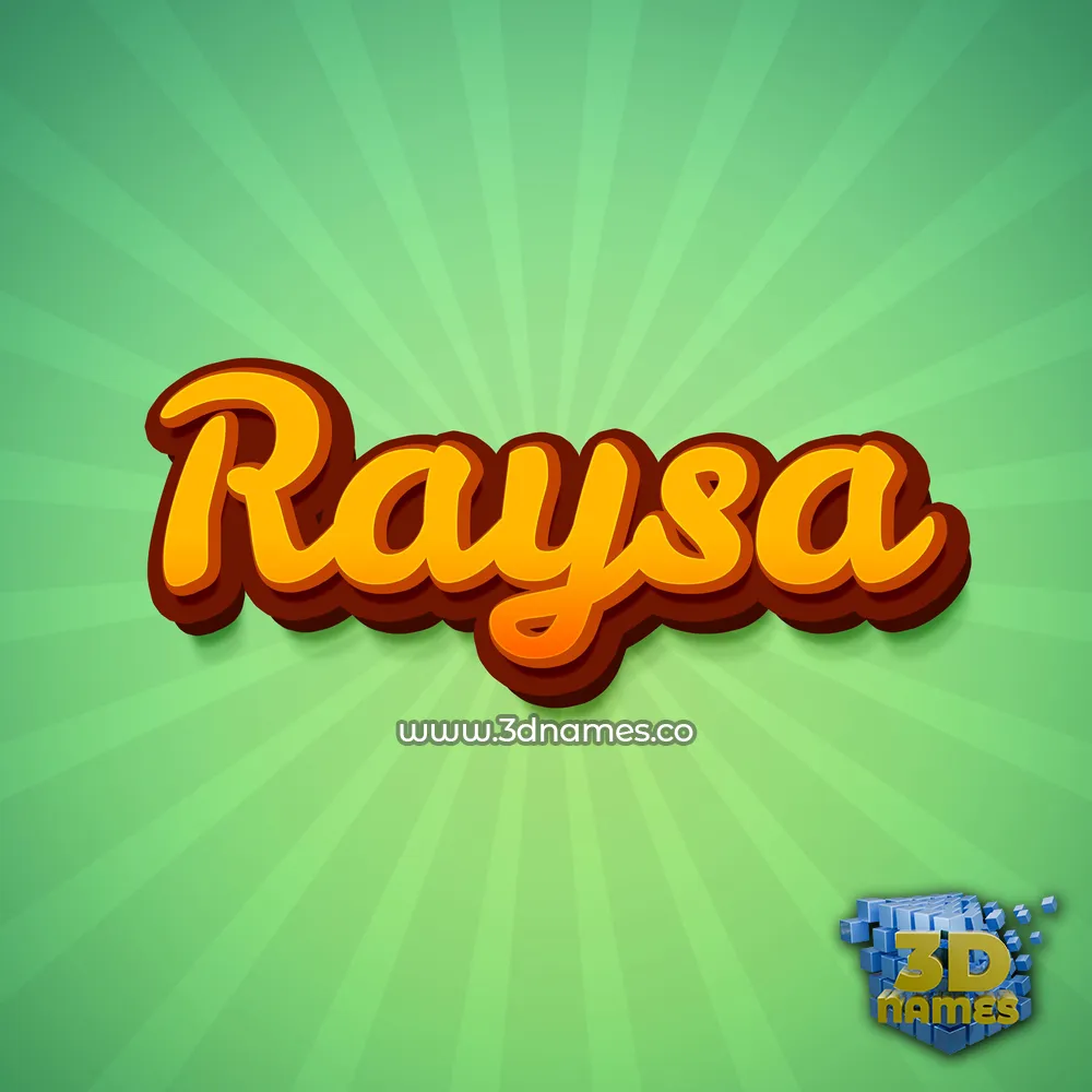 raysa in Green Rays style - 3D name wallpaper