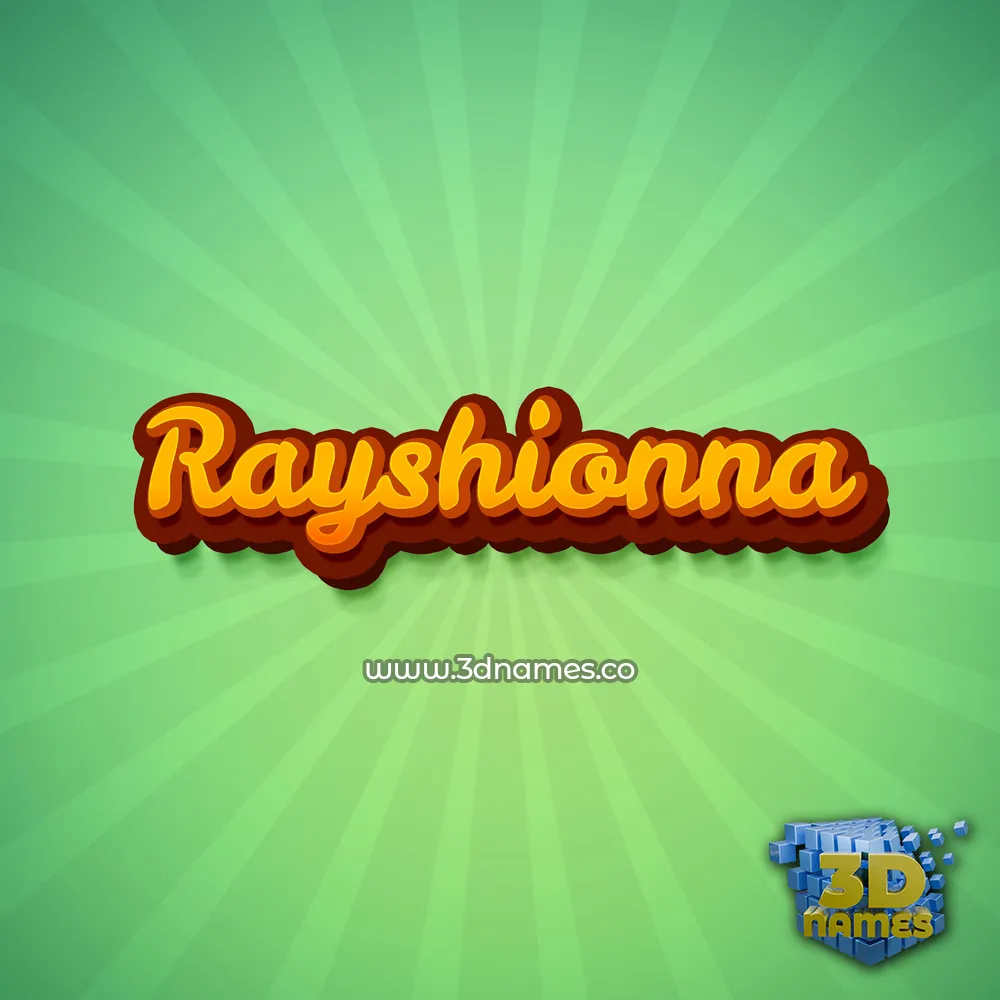 rayshionna in Green Rays style - 3D name wallpaper