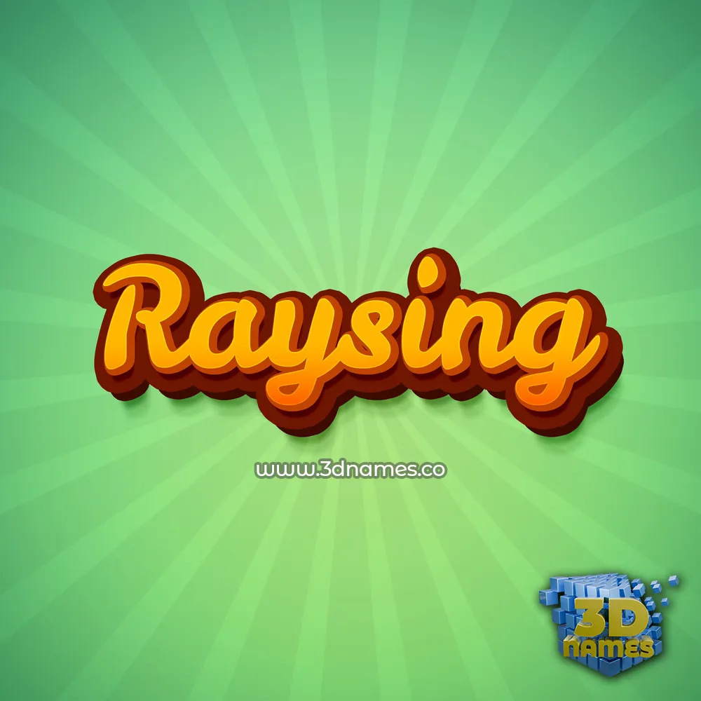 raysing in Green Rays style - 3D name wallpaper