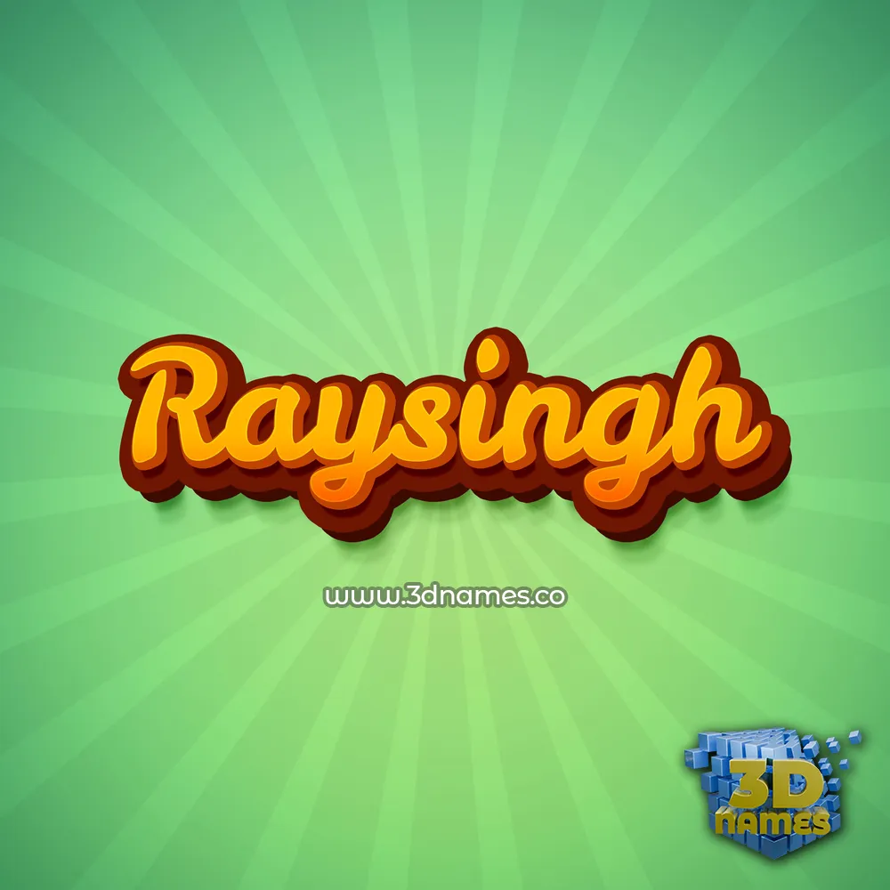 raysingh in Green Rays style - 3D name wallpaper