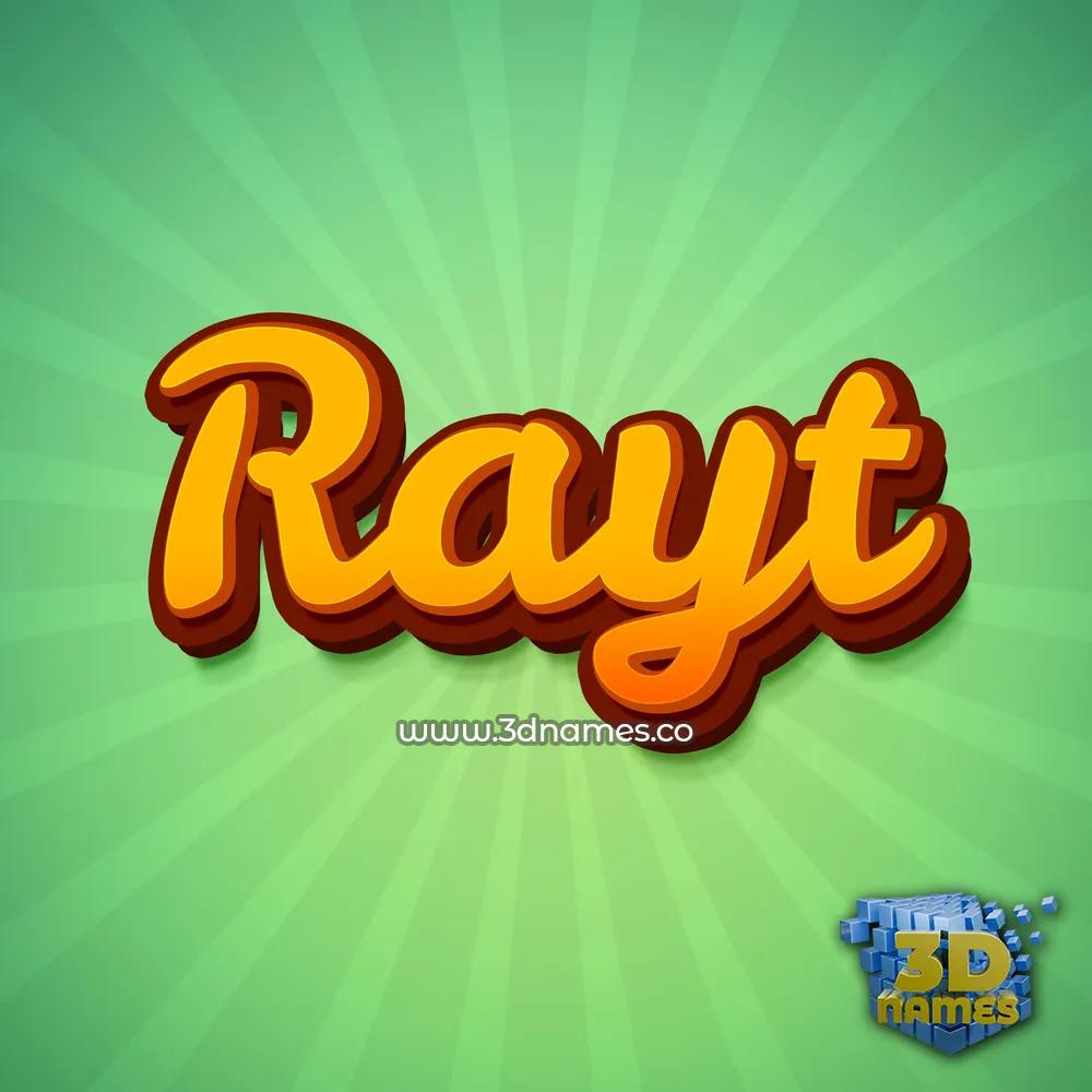 rayt in Green Rays style - 3D name wallpaper