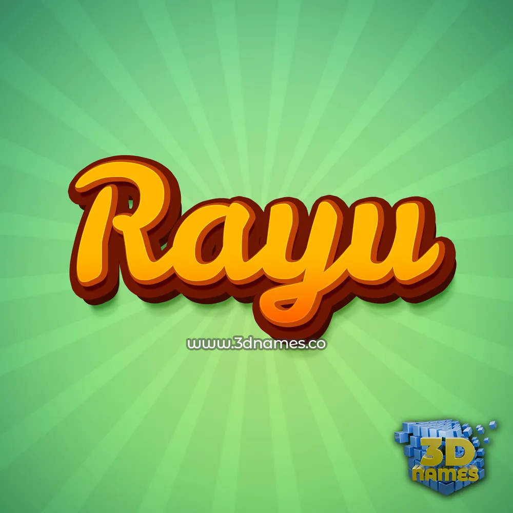 rayu in Green Rays style - 3D name wallpaper