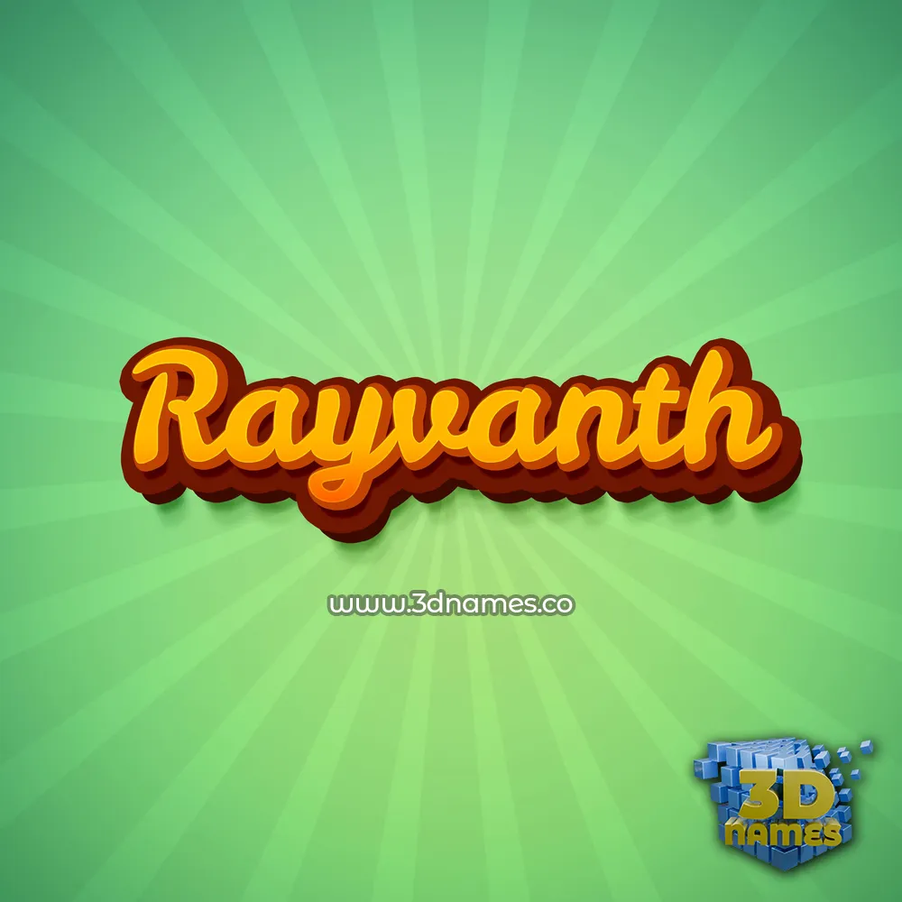 rayvanth in Green Rays style - 3D name wallpaper
