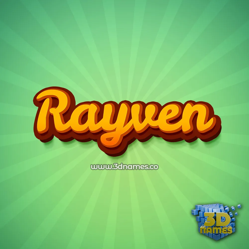 rayven in Green Rays style - 3D name wallpaper