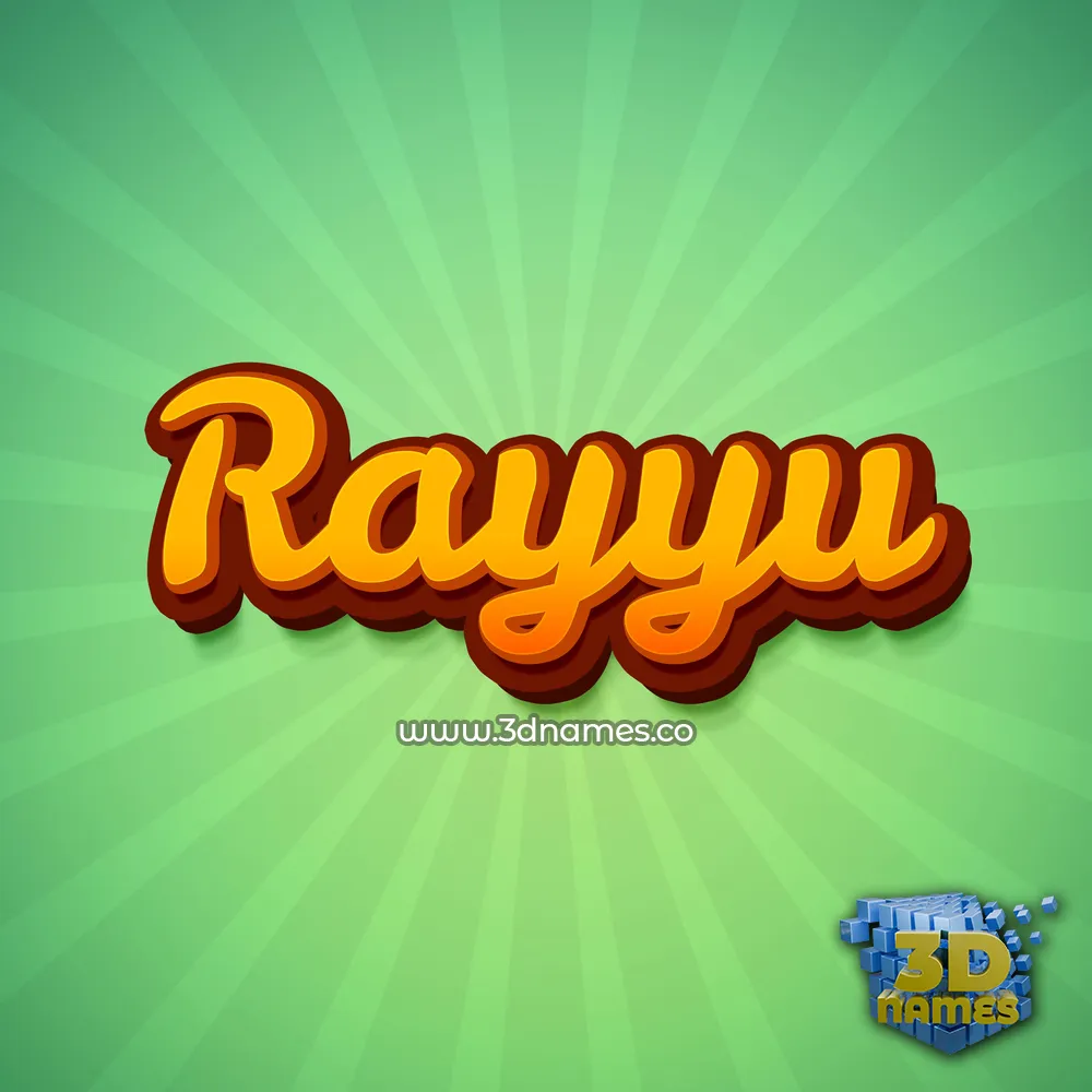 rayyu in Green Rays style - 3D name wallpaper