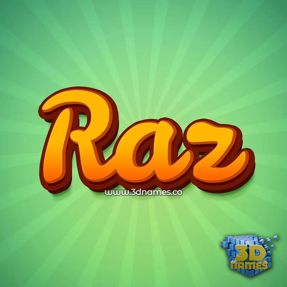 raz in Green Rays style - 3D name wallpaper