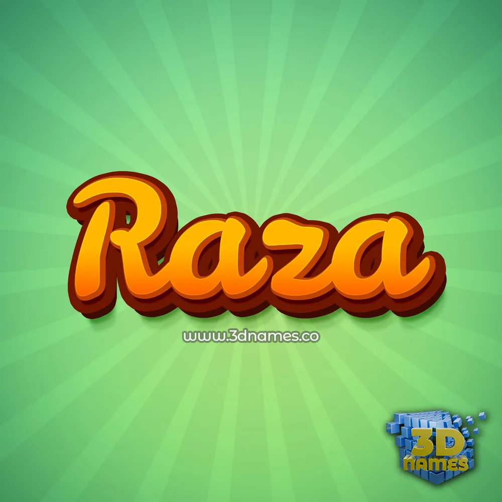 raza in Green Rays style - 3D name wallpaper