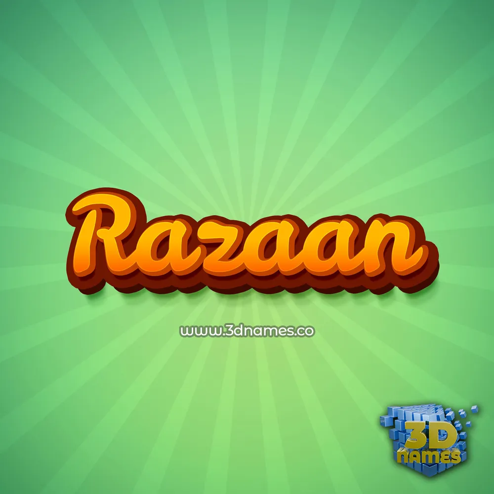 razaan in Green Rays style - 3D name wallpaper