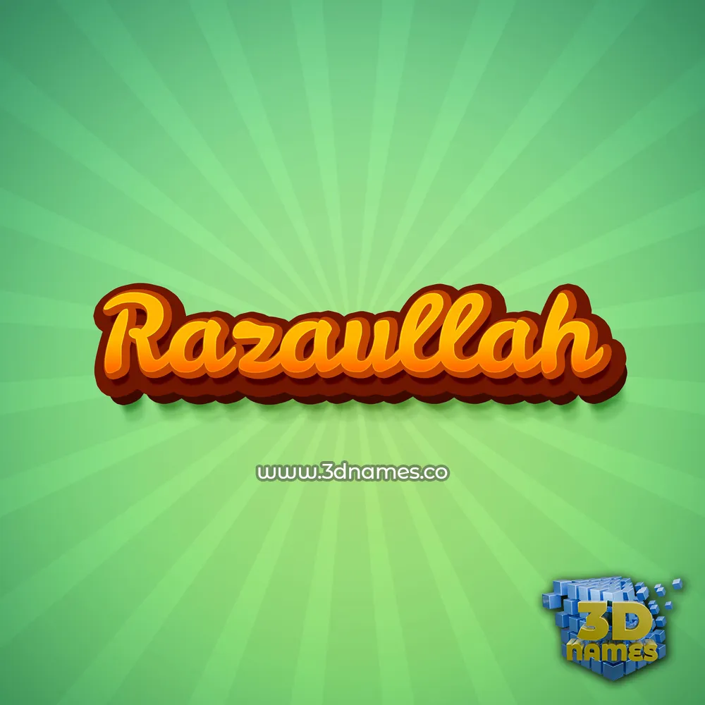 razaullah in Green Rays style - 3D name wallpaper