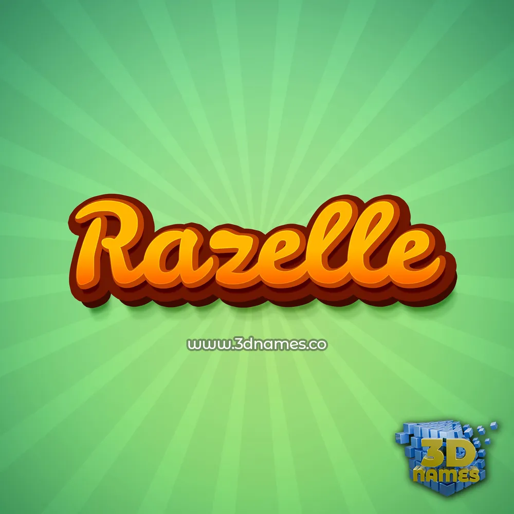razelle in Green Rays style - 3D name wallpaper