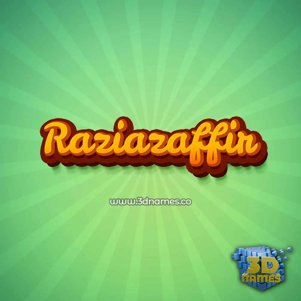 raziazaffir in Green Rays style - 3D name wallpaper