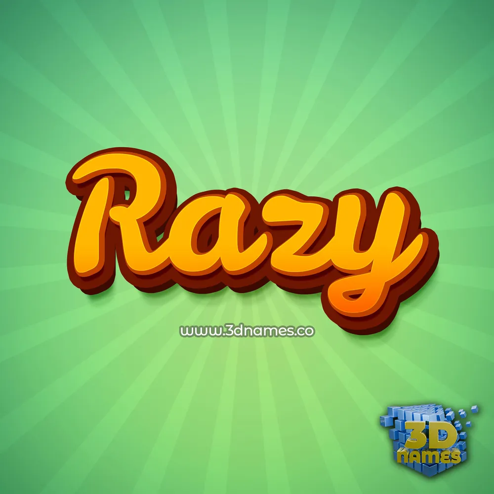 razy in Green Rays style - 3D name wallpaper
