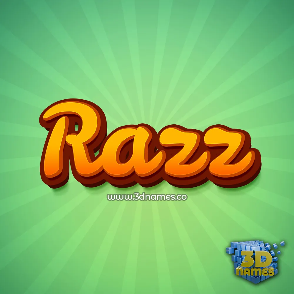 razz in Green Rays style - 3D name wallpaper