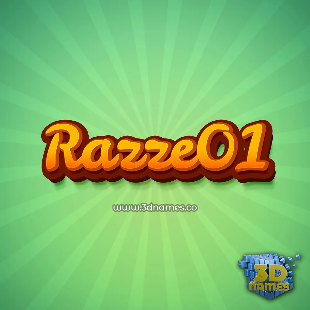 razze01 in Green Rays style - 3D name wallpaper