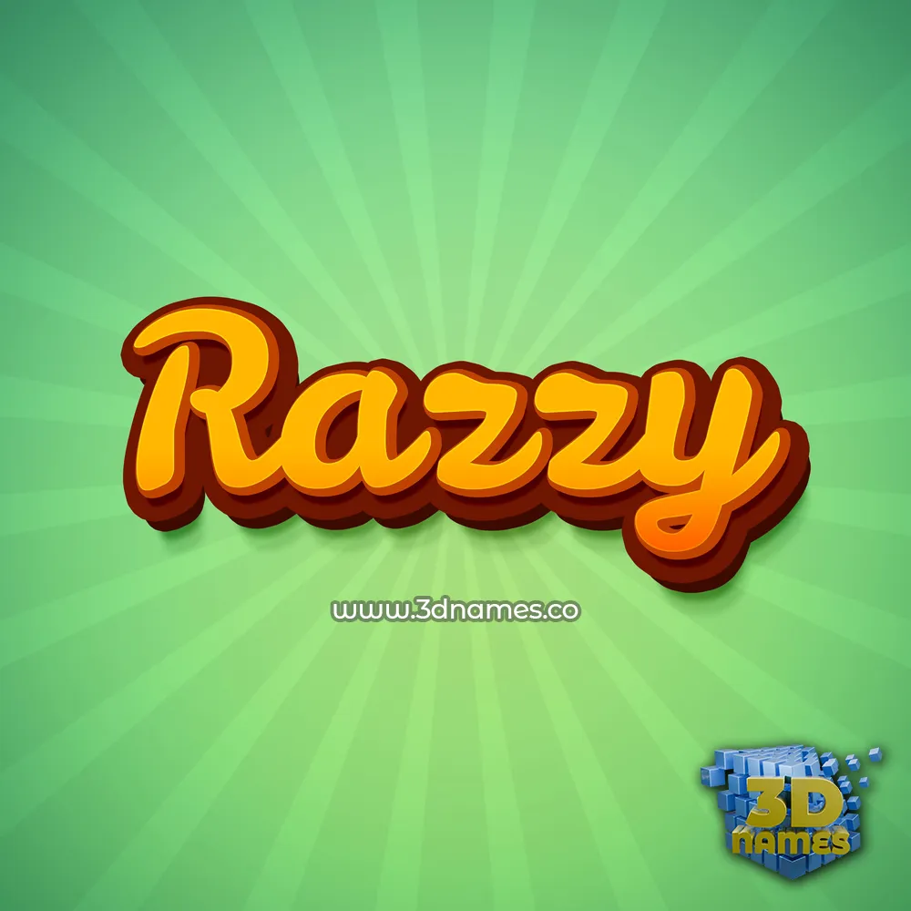 razzy in Green Rays style - 3D name wallpaper