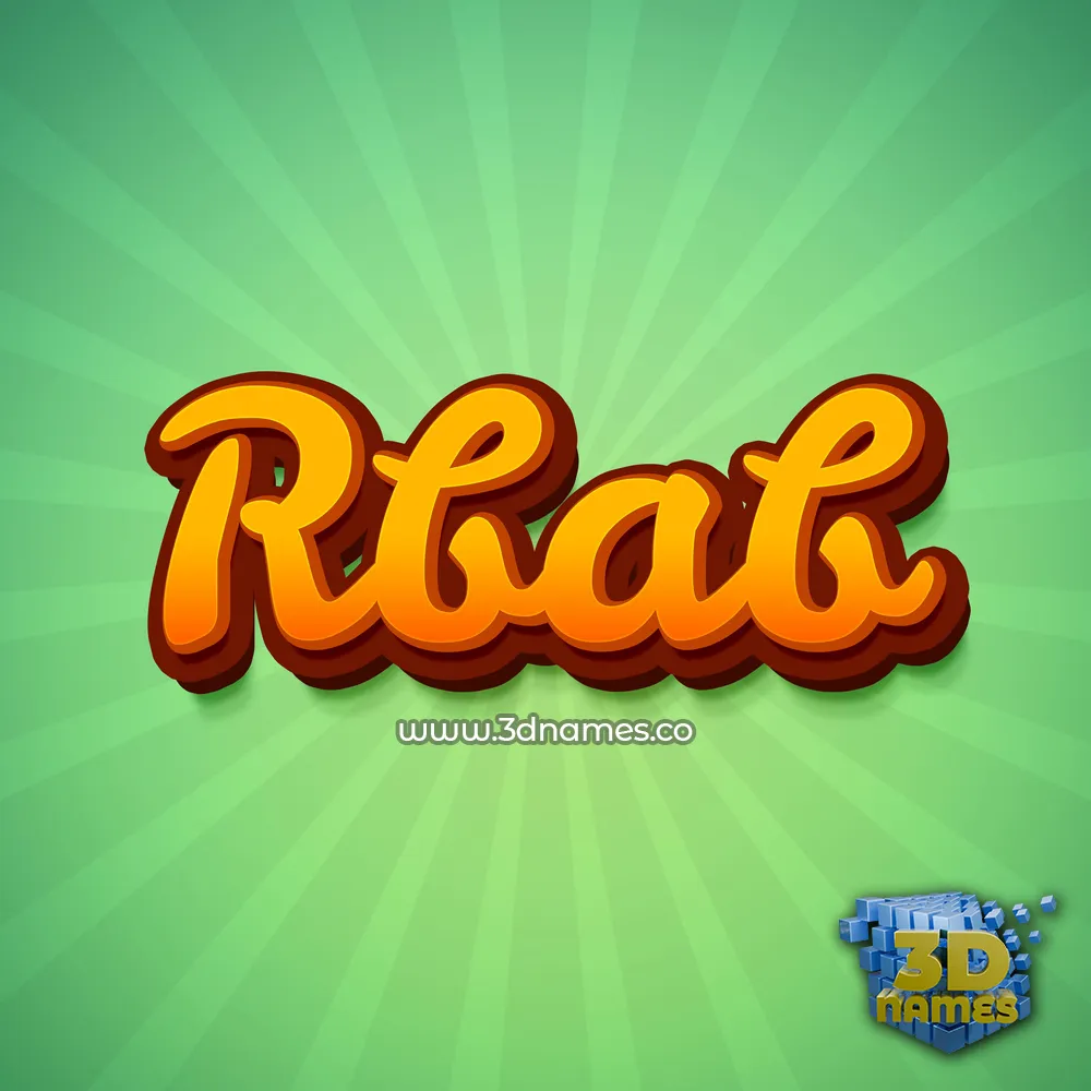 rbab in Green Rays style - 3D name wallpaper