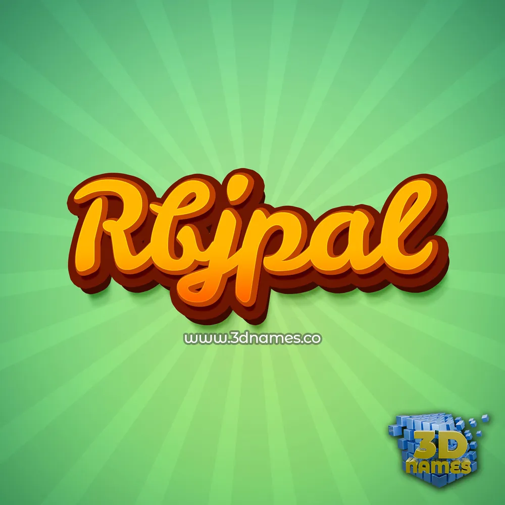rbjpal in Green Rays style - 3D name wallpaper