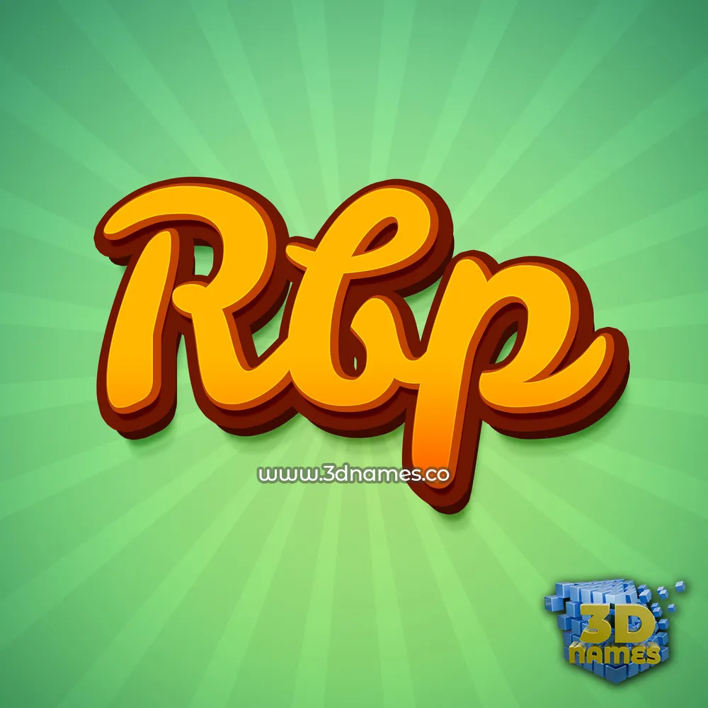 rbp in Green Rays style - 3D name wallpaper