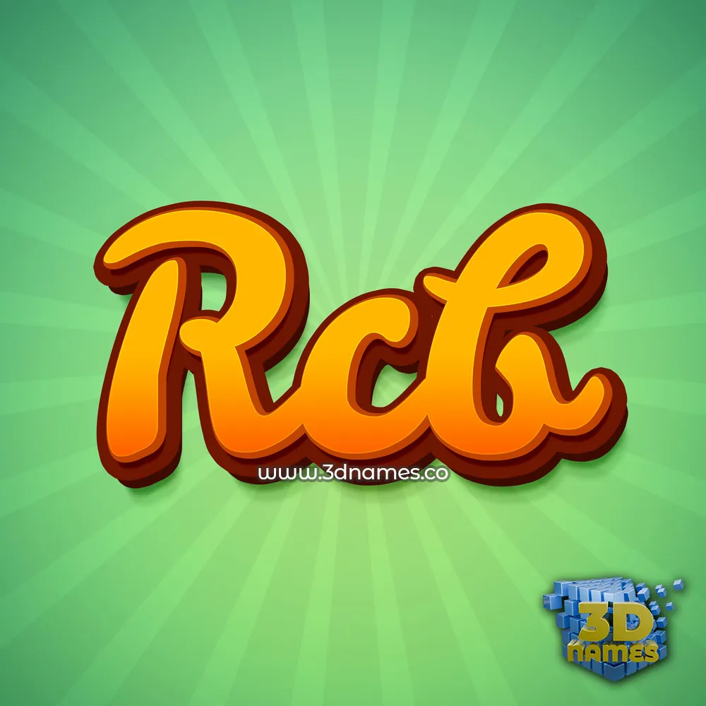 rcb in Green Rays style - 3D name wallpaper