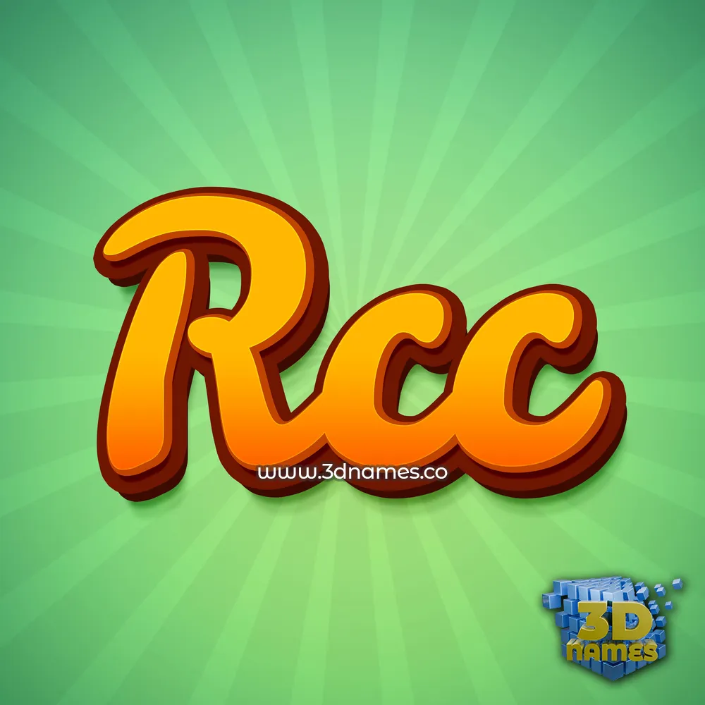 rcc in Green Rays style - 3D name wallpaper