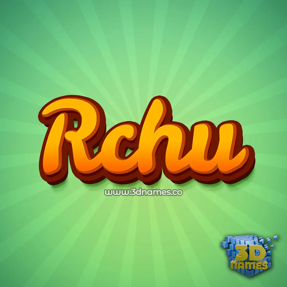 rchu in Green Rays style - 3D name wallpaper