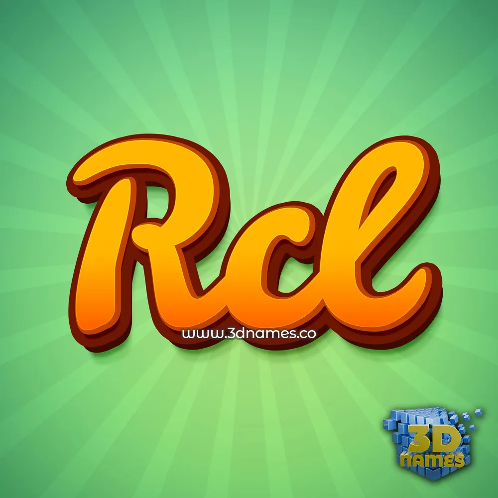 rcl in Green Rays style - 3D name wallpaper