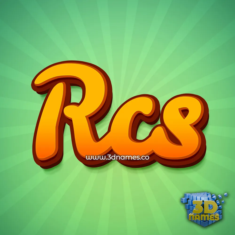 rcs in Green Rays style - 3D name wallpaper