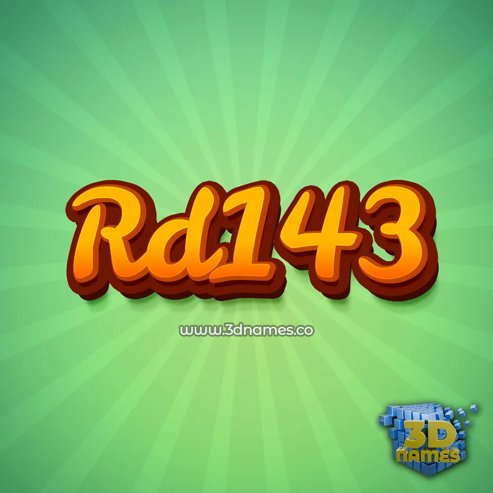 rd143 in Green Rays style - 3D name wallpaper