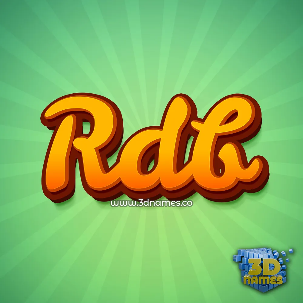 rdb in Green Rays style - 3D name wallpaper