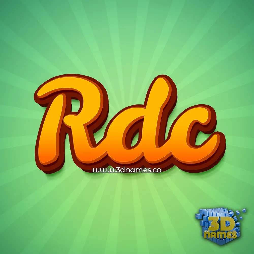 rdc in Green Rays style - 3D name wallpaper