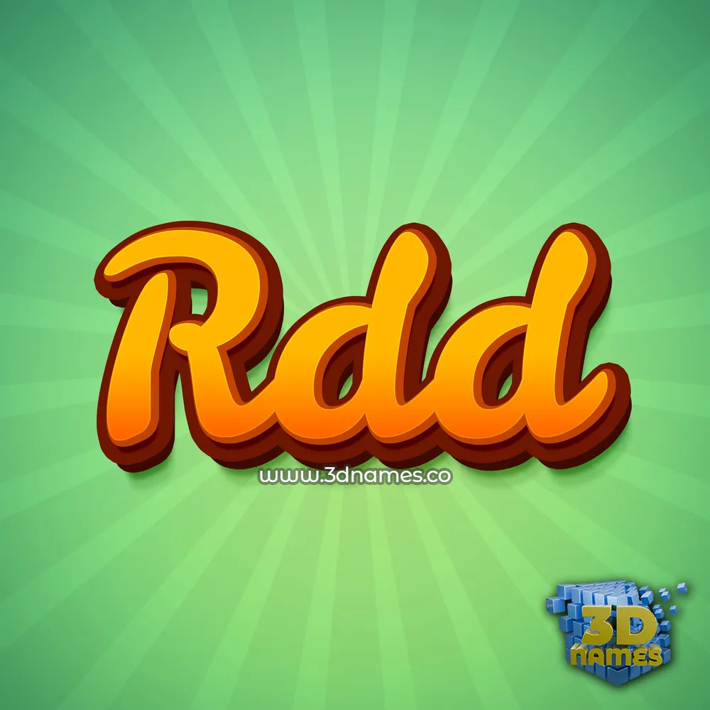 rdd in Green Rays style - 3D name wallpaper