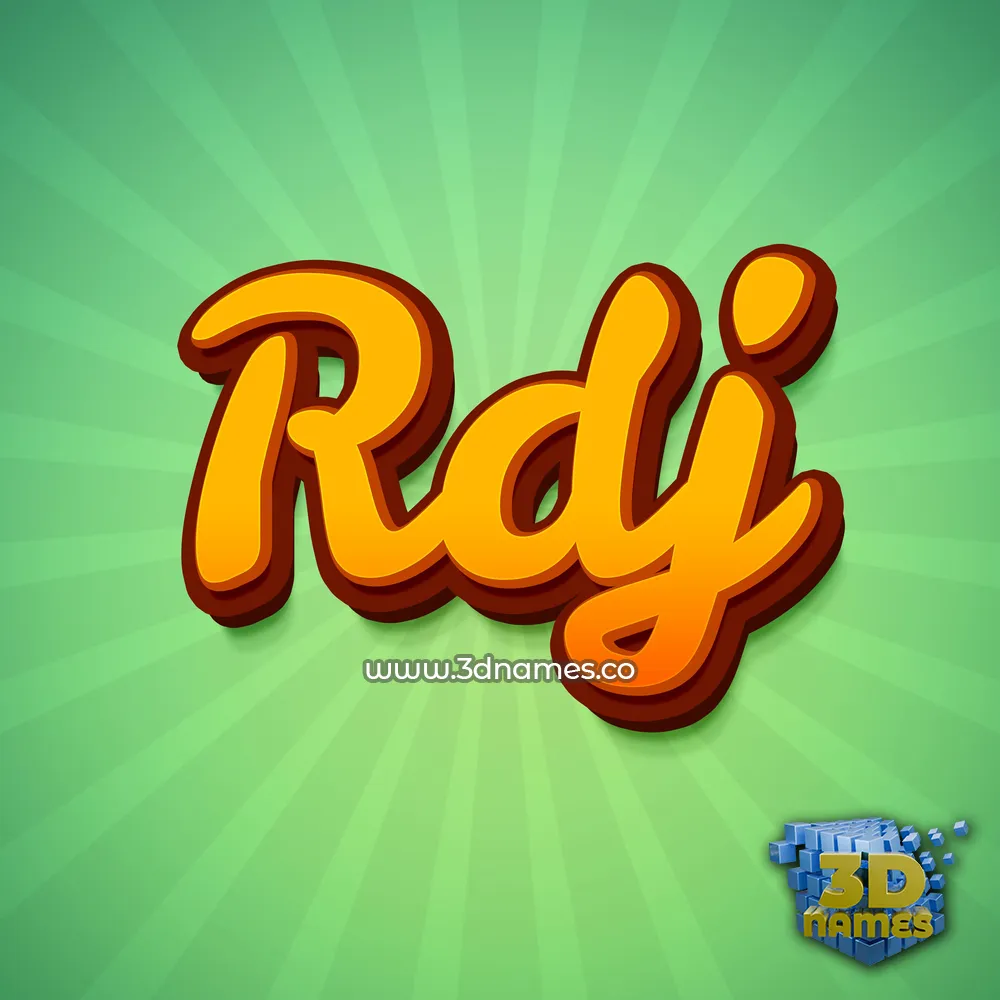 rdj in Green Rays style - 3D name wallpaper