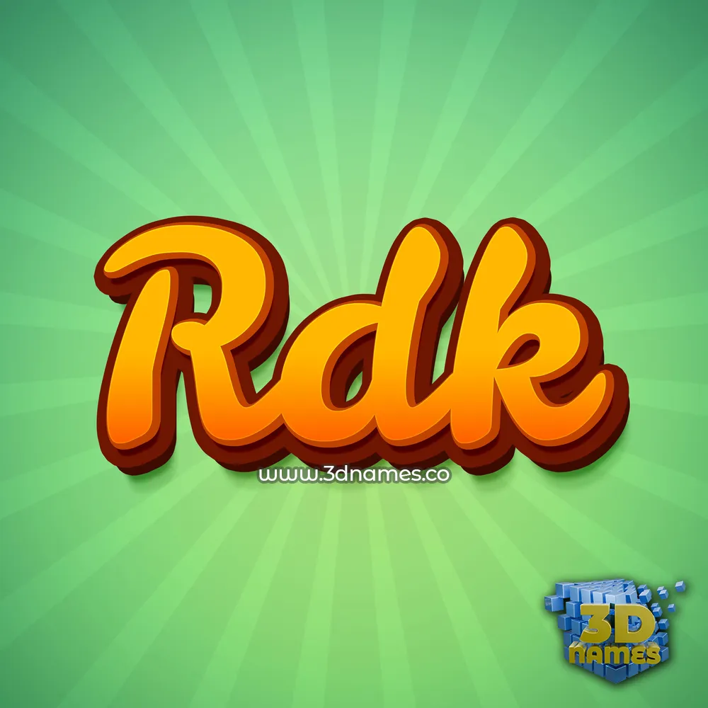 rdk in Green Rays style - 3D name wallpaper
