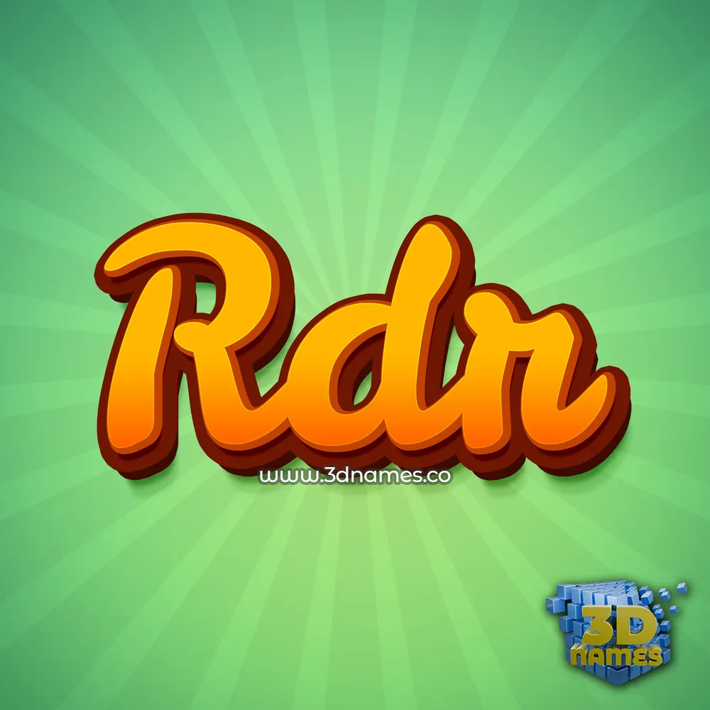 rdr in Green Rays style - 3D name wallpaper