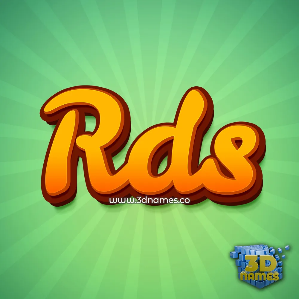 rds in Green Rays style - 3D name wallpaper