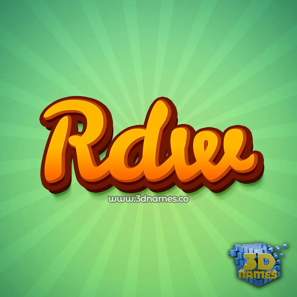 rdw in Green Rays style - 3D name wallpaper