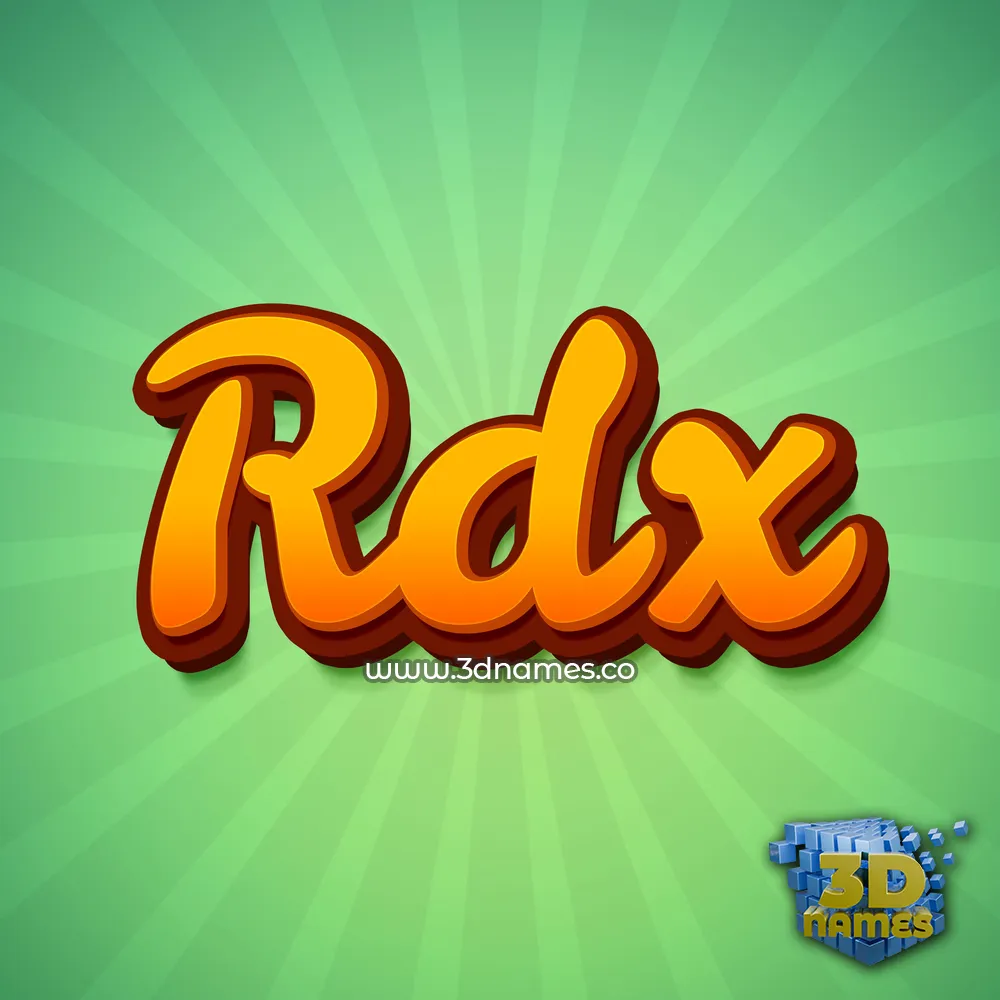 rdx in Green Rays style - 3D name wallpaper