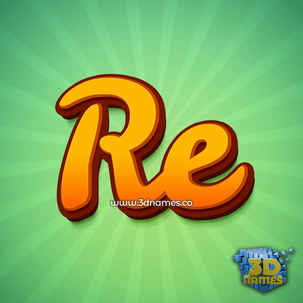 re in Green Rays style - 3D name wallpaper