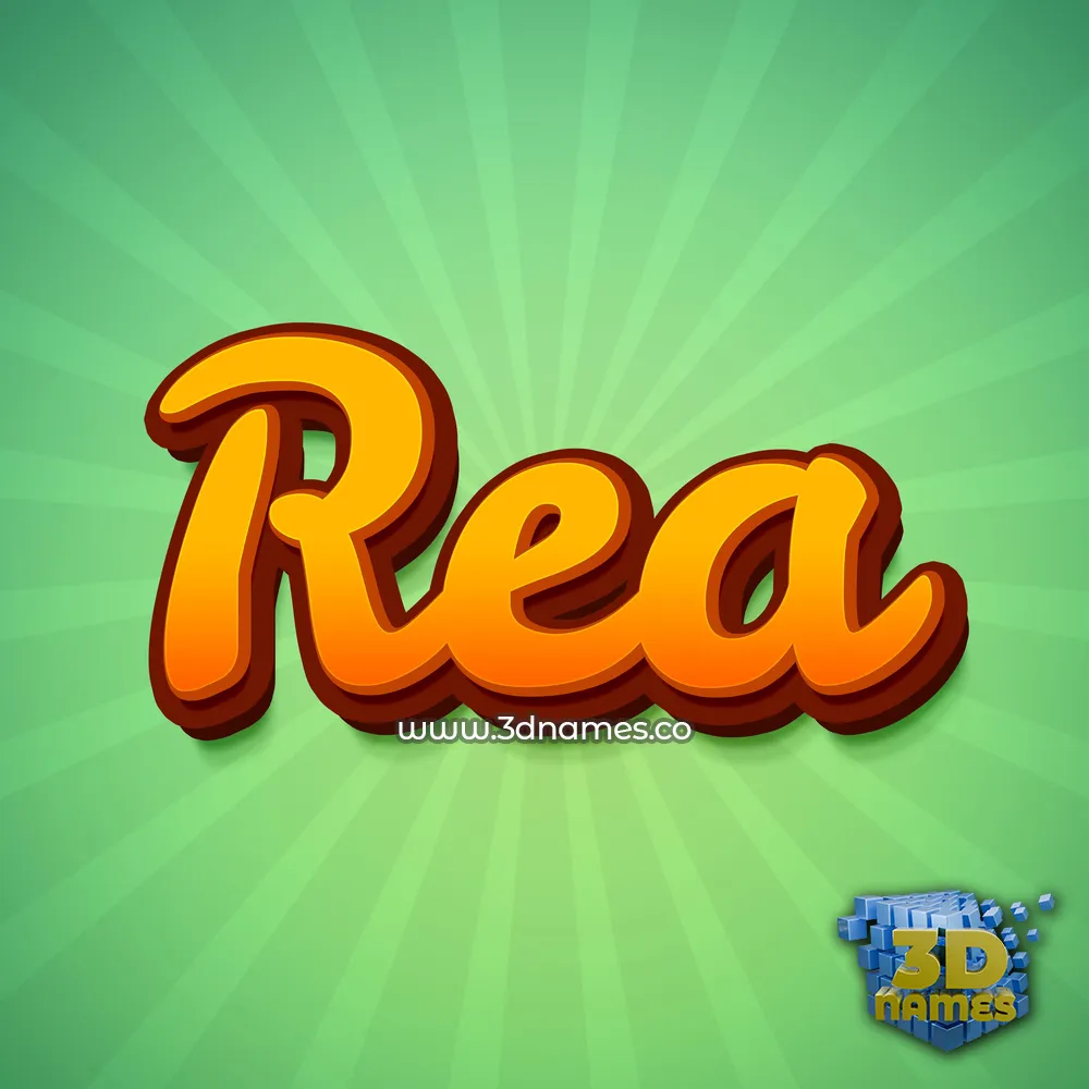 rea in Green Rays style - 3D name wallpaper