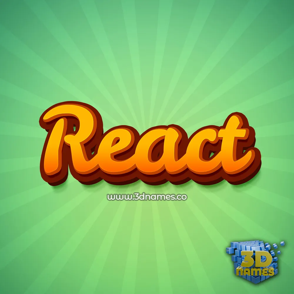 react in Green Rays style - 3D name wallpaper