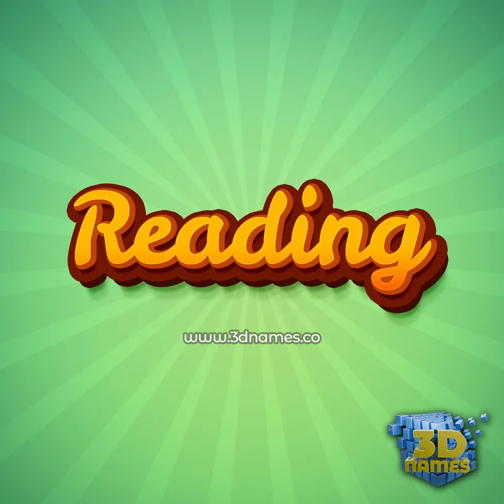 reading in Green Rays style - 3D name wallpaper