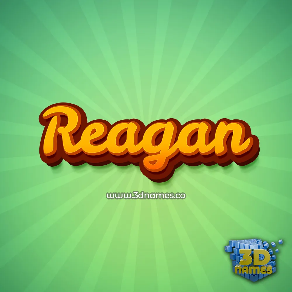 reagan in Green Rays style - 3D name wallpaper