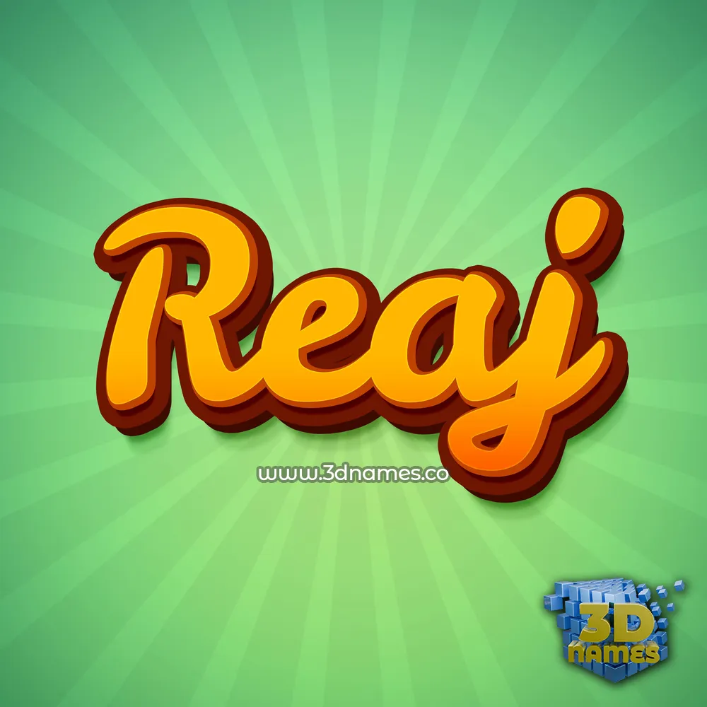 reaj in Green Rays style - 3D name wallpaper