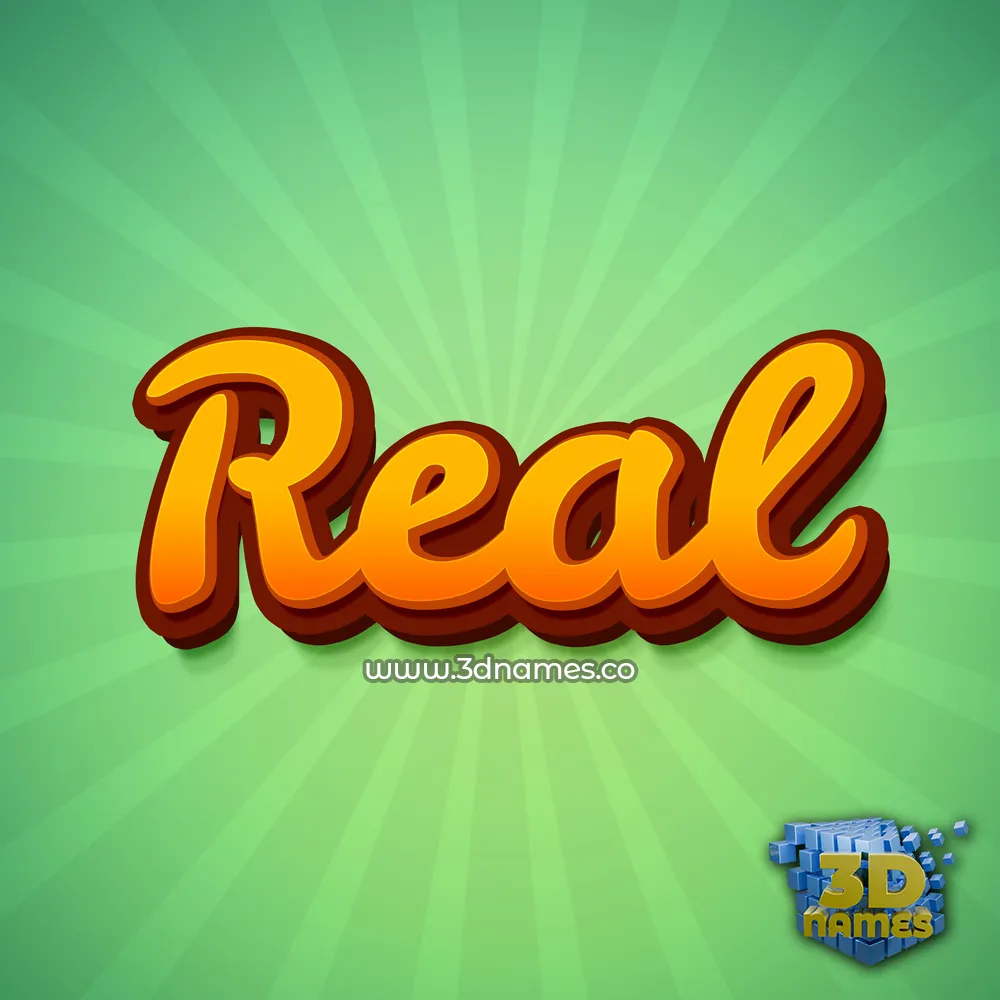 real in Green Rays style - 3D name wallpaper