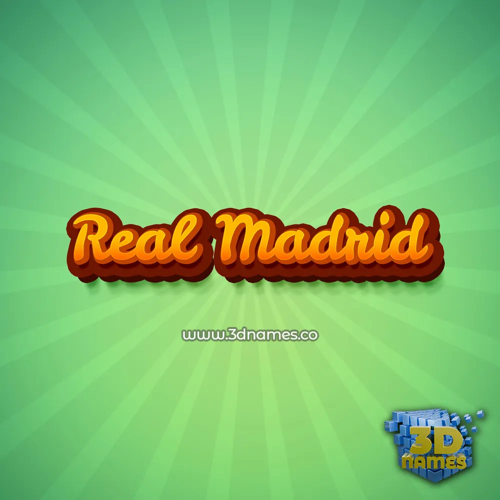 real madrid in Green Rays style - 3D name wallpaper